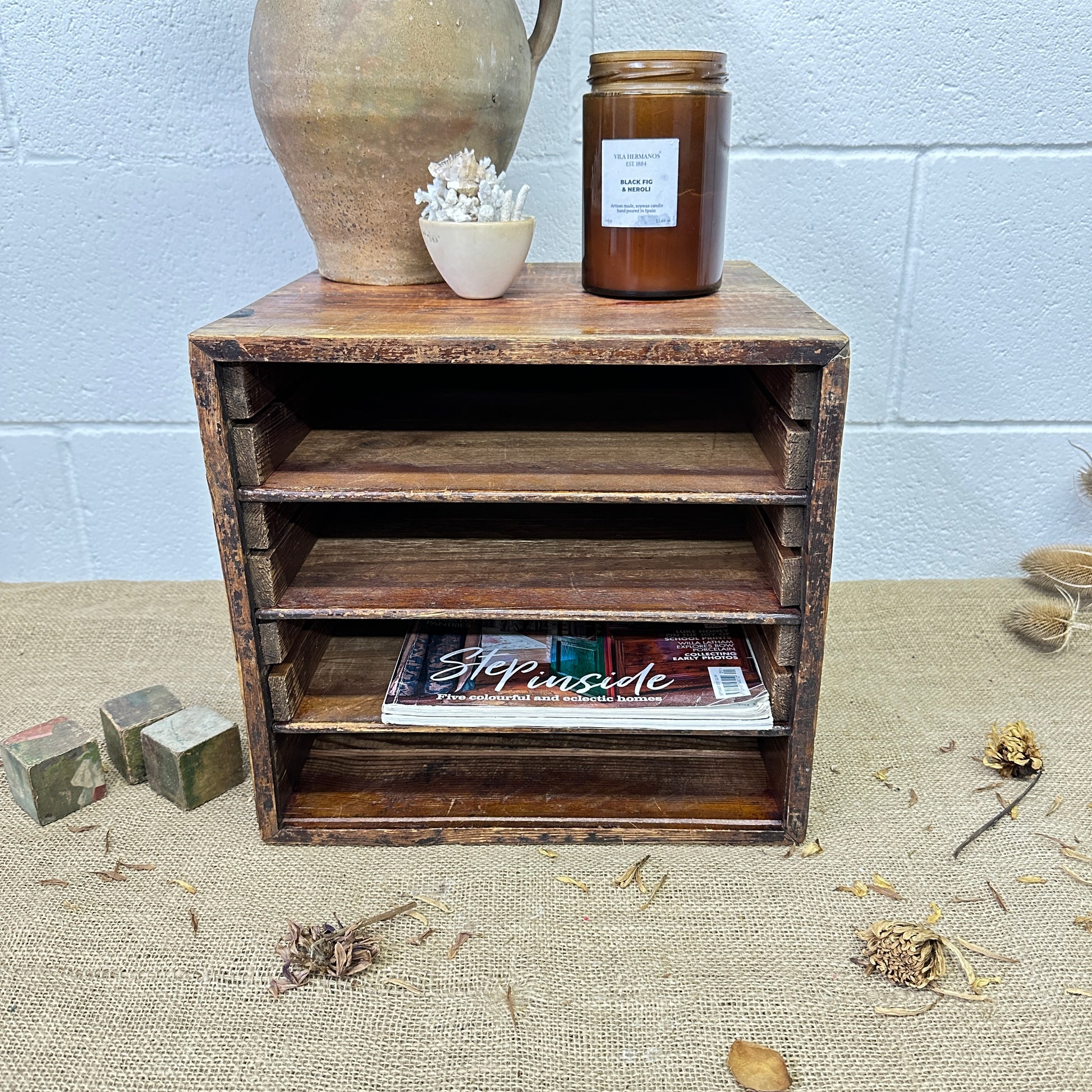 Wooden Desk Top File Organiser