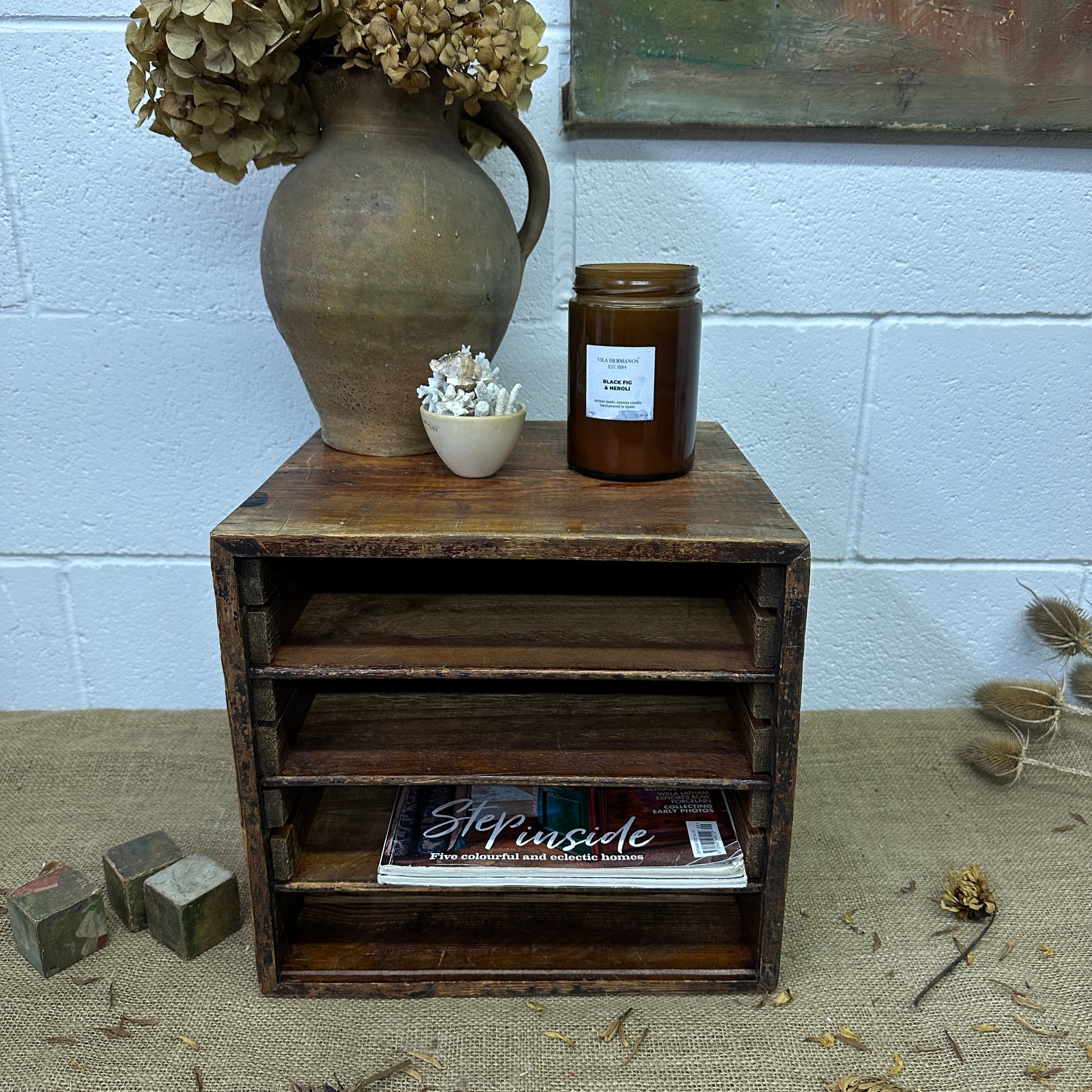 Wooden Desk Top File Organiser