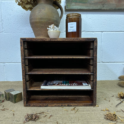 Wooden Desk Top File Organiser