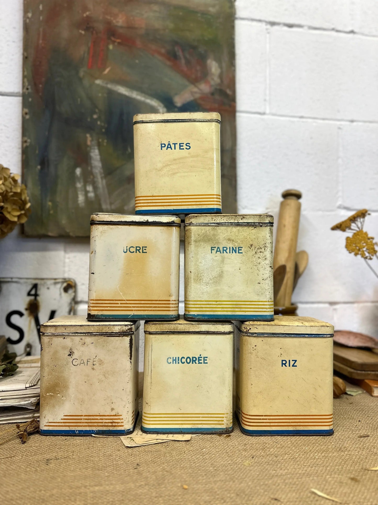 French Kitchen Tins Cannisters - The Blind Mole