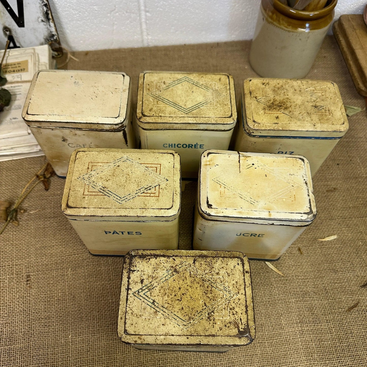 French Kitchen Tins Cannisters - The Blind Mole