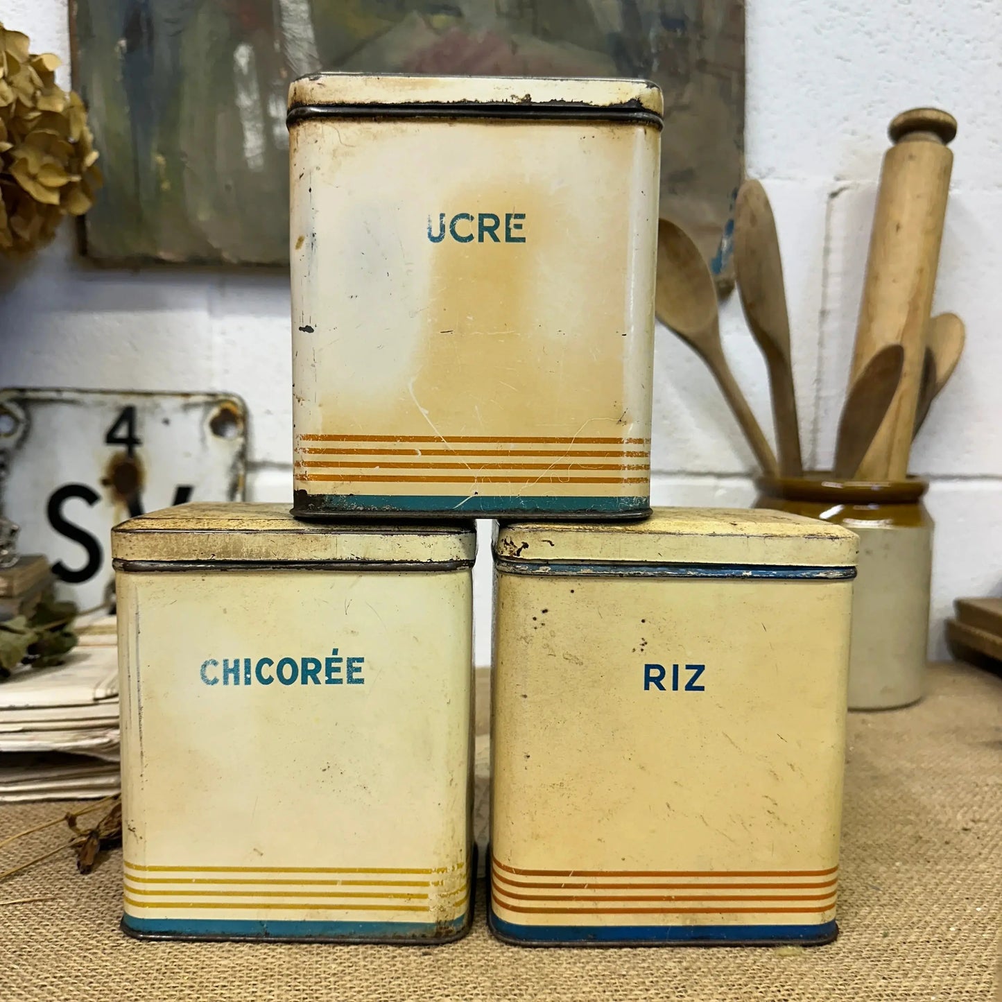 French Kitchen Tins Cannisters - The Blind Mole