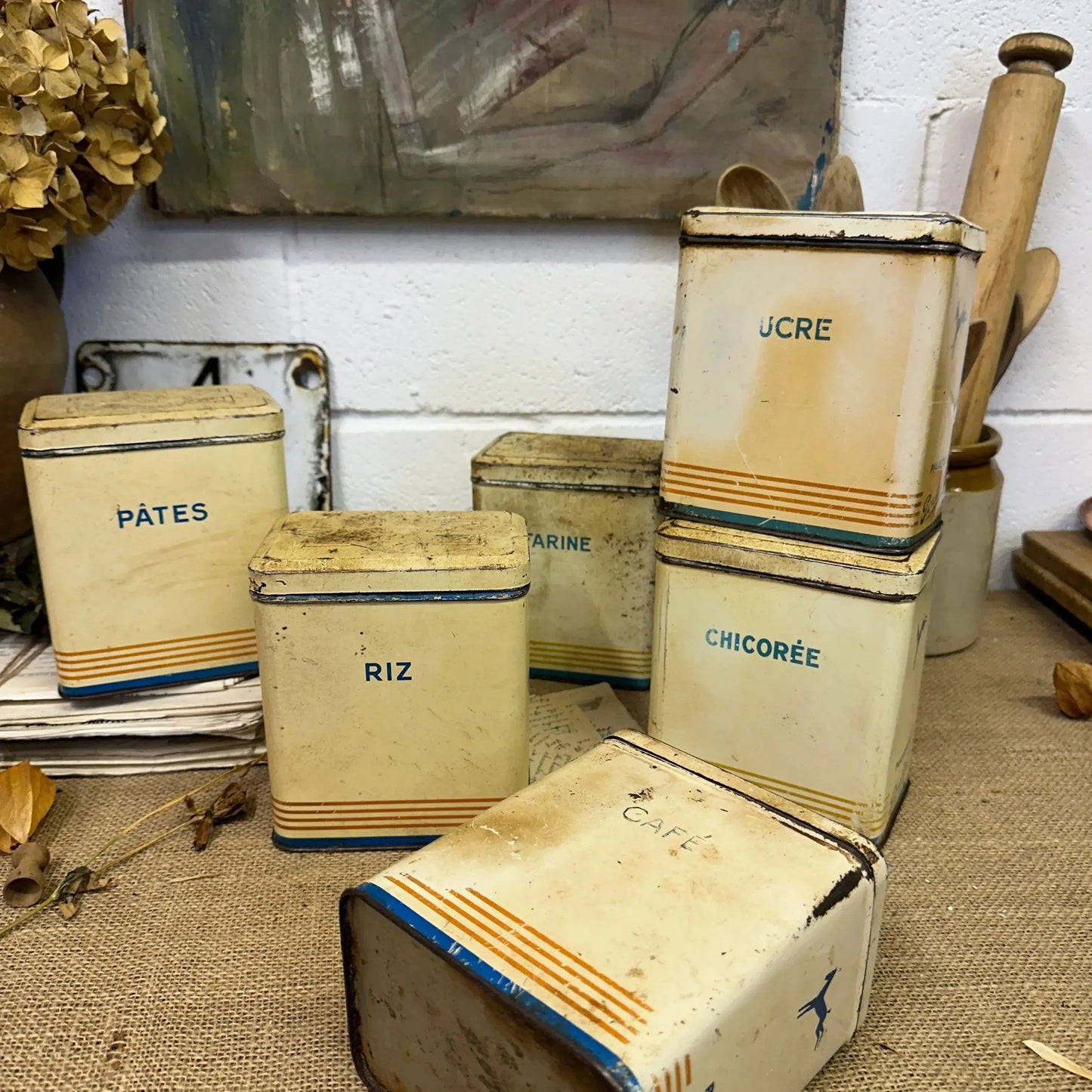 French Kitchen Tins Cannisters - The Blind Mole