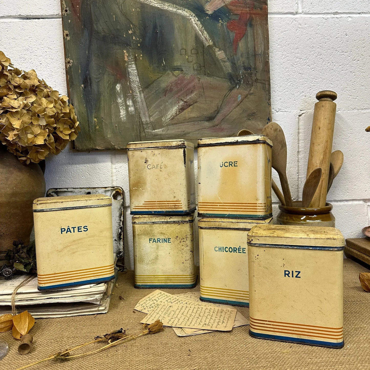 French Kitchen Tins Cannisters - The Blind Mole