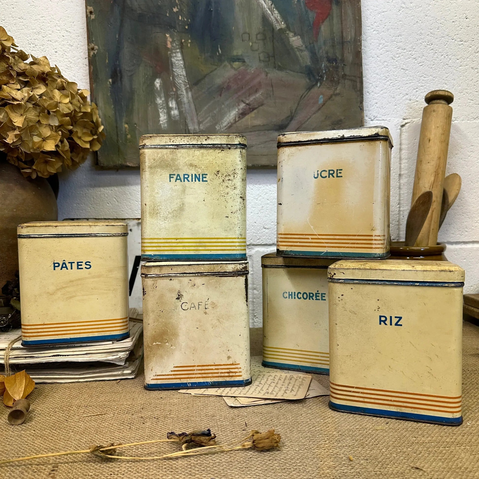 French Kitchen Tins Cannisters - The Blind Mole