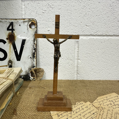 Vintage Small Standing Crucifix - The Blind Mole