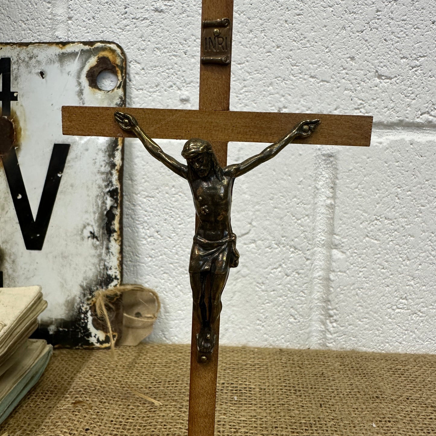 Vintage Small Standing Crucifix - The Blind Mole
