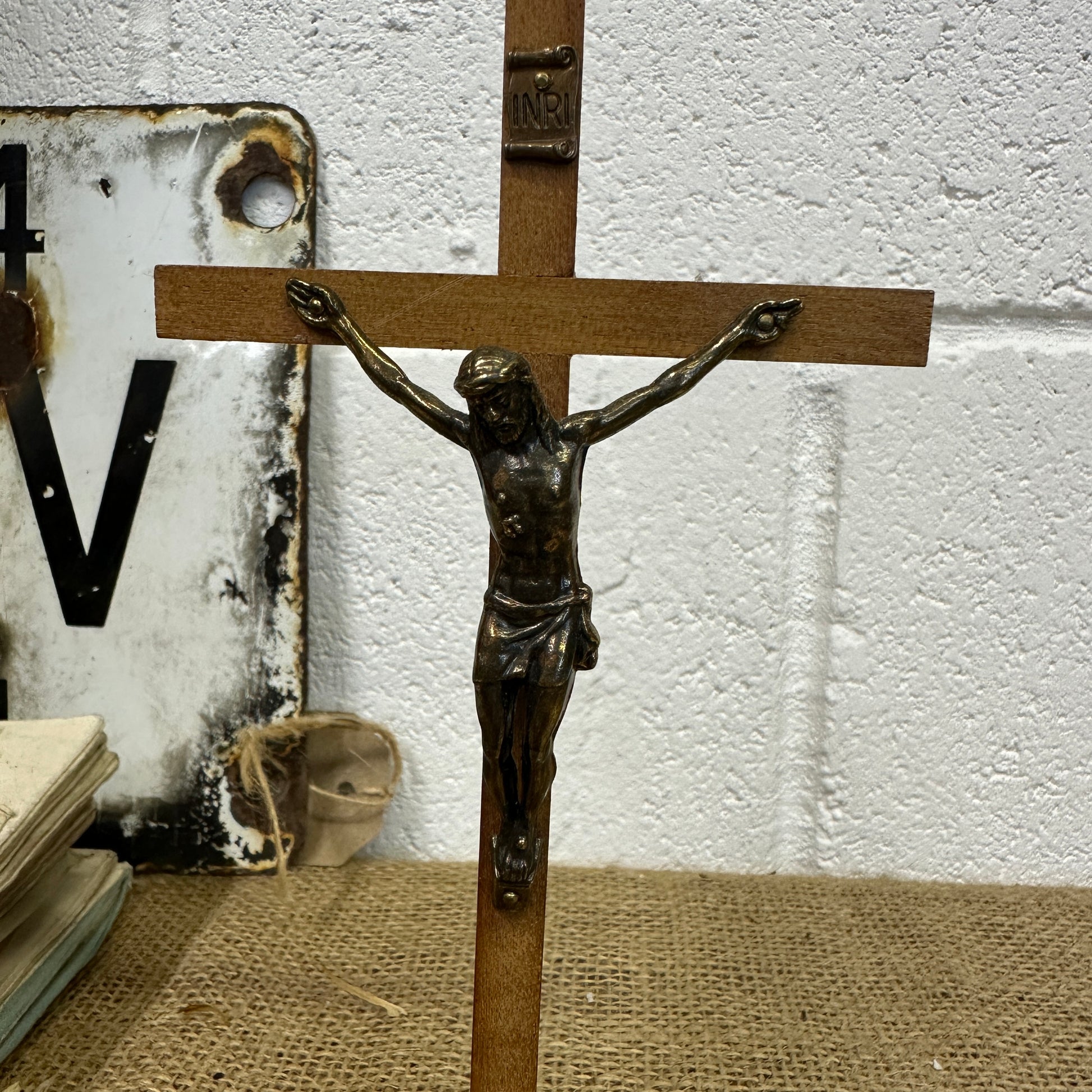 Vintage Small Standing Crucifix - The Blind Mole