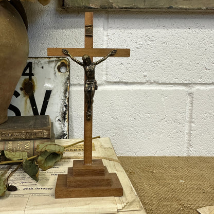 Vintage Small Standing Crucifix - The Blind Mole