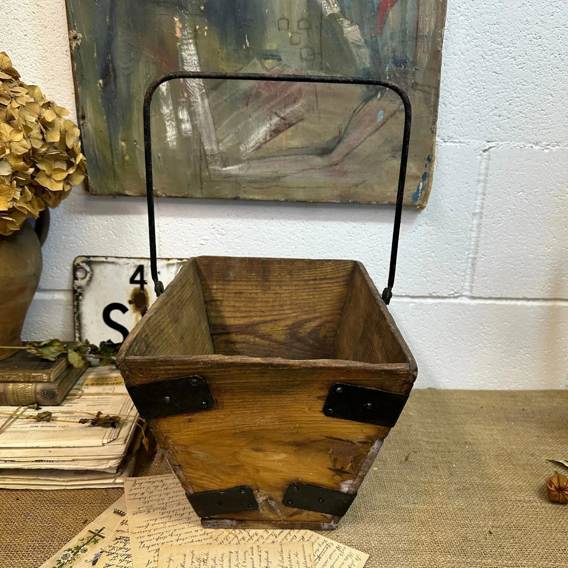 Antique Housemaid Trug Bucket The Blind Mole