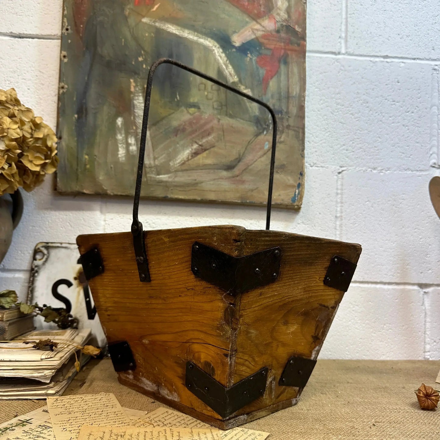 Antique Housemaid Trug Bucket The Blind Mole