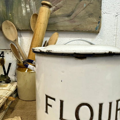 Vintage Enamel Flour Bin - The Blind Mole