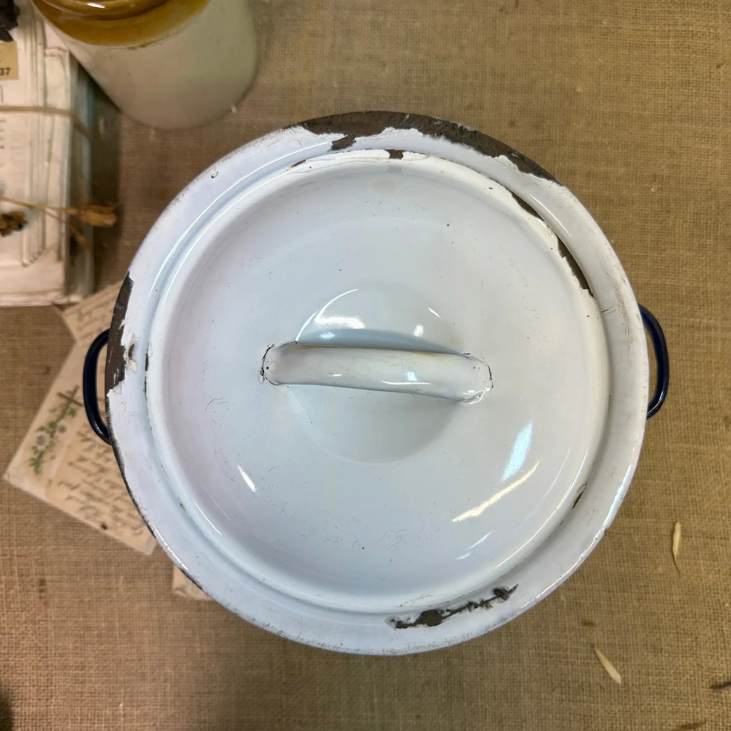 Vintage Enamel Flour Bin - The Blind Mole