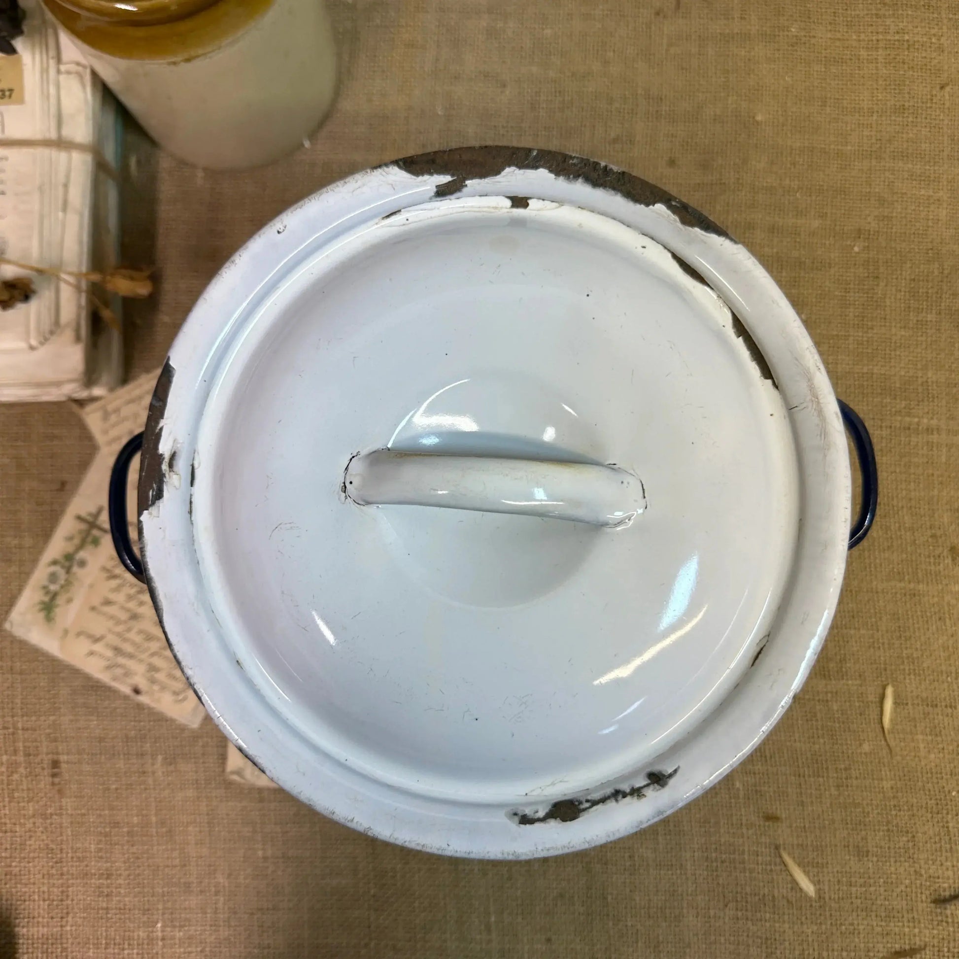 Vintage Enamel Flour Bin - The Blind Mole