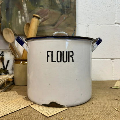 Large Enamel Flour Bin - The Blind Mole