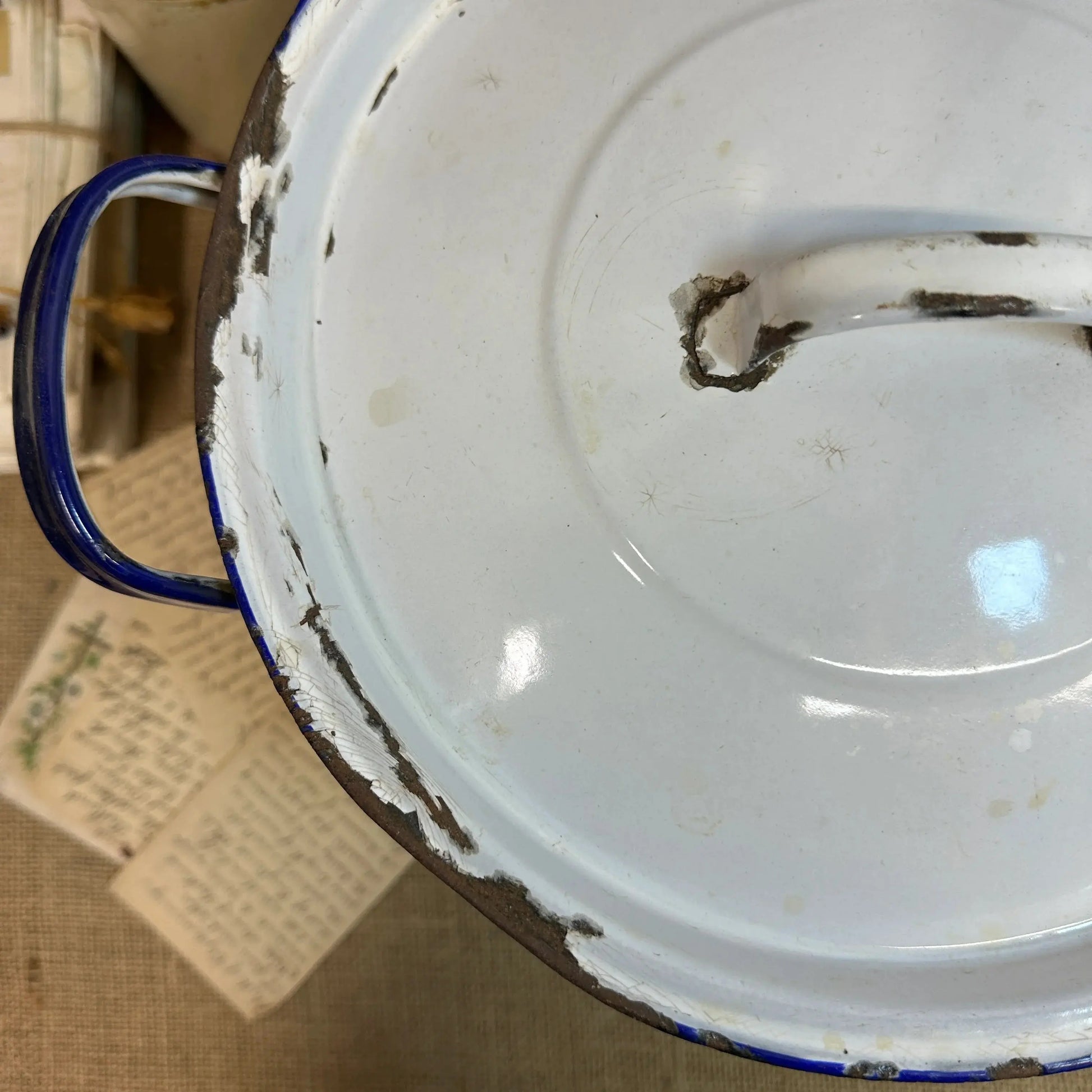 Large Enamel Flour Bin - The Blind Mole