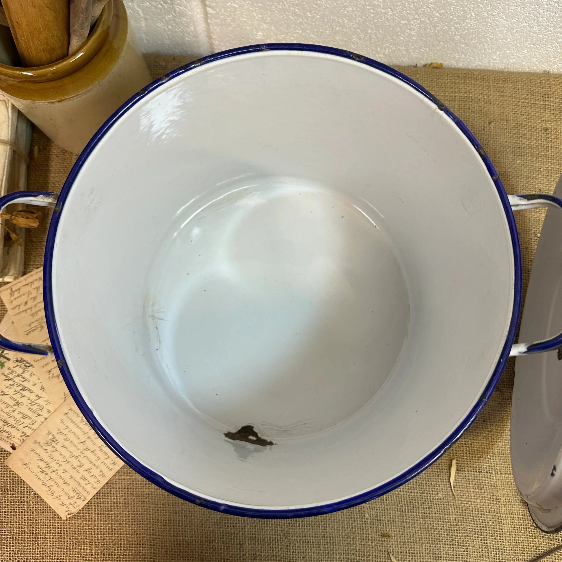 Large Enamel Flour Bin - The Blind Mole