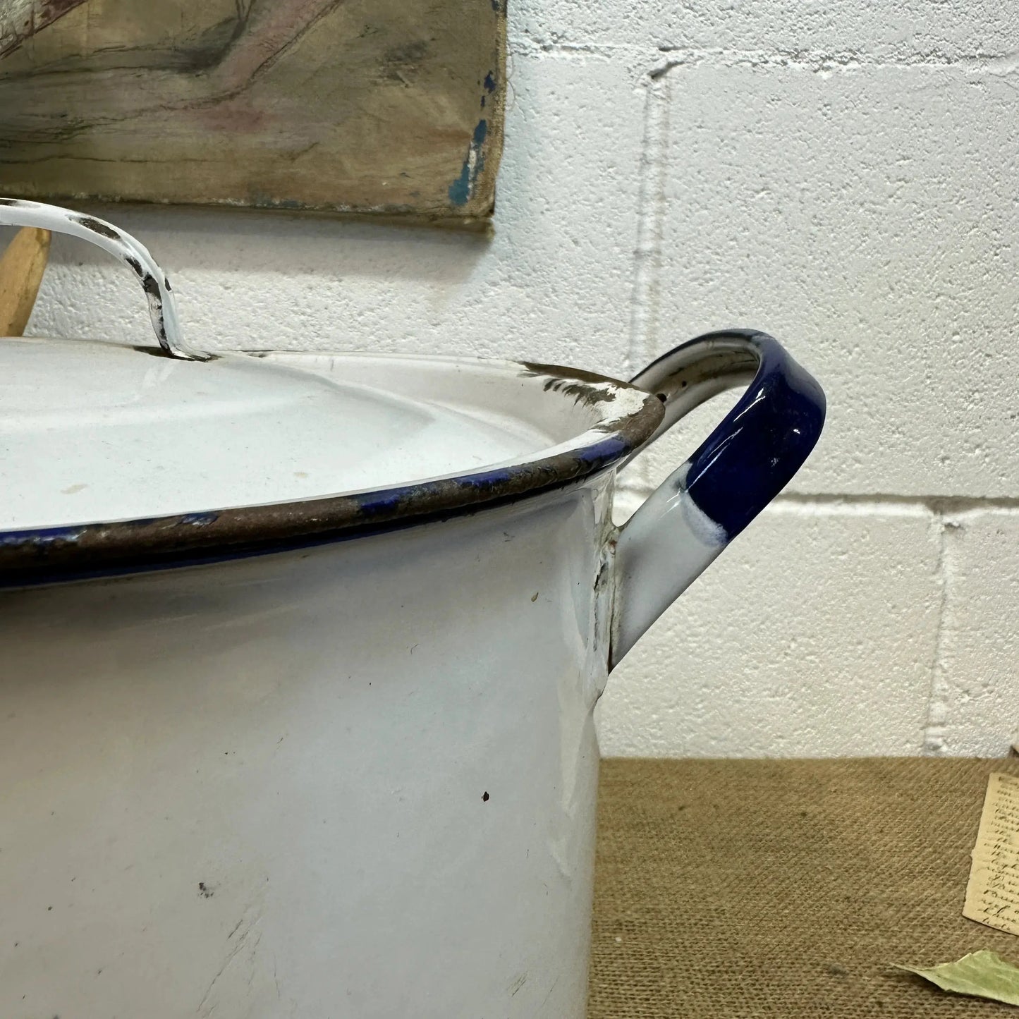 Large Enamel Flour Bin - The Blind Mole