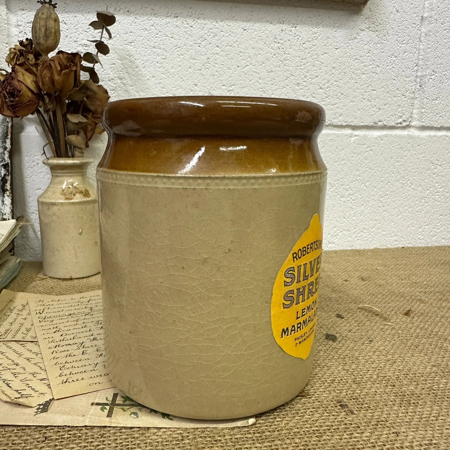 Stoneware Utensils Pot, Vase Silver Shred - The Blind Mole