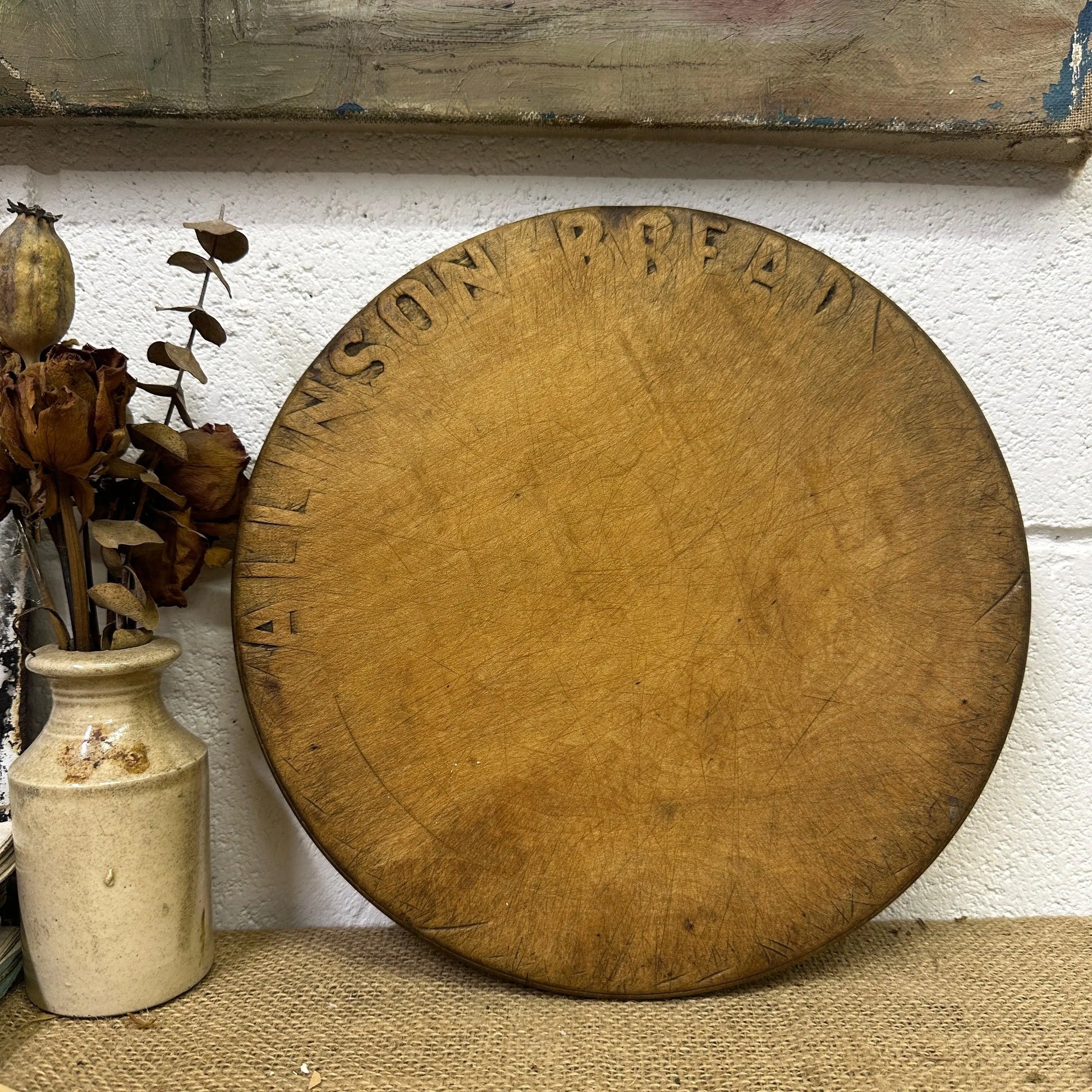 Antique Sycamore Allinson Bread Board - The Blind Mole