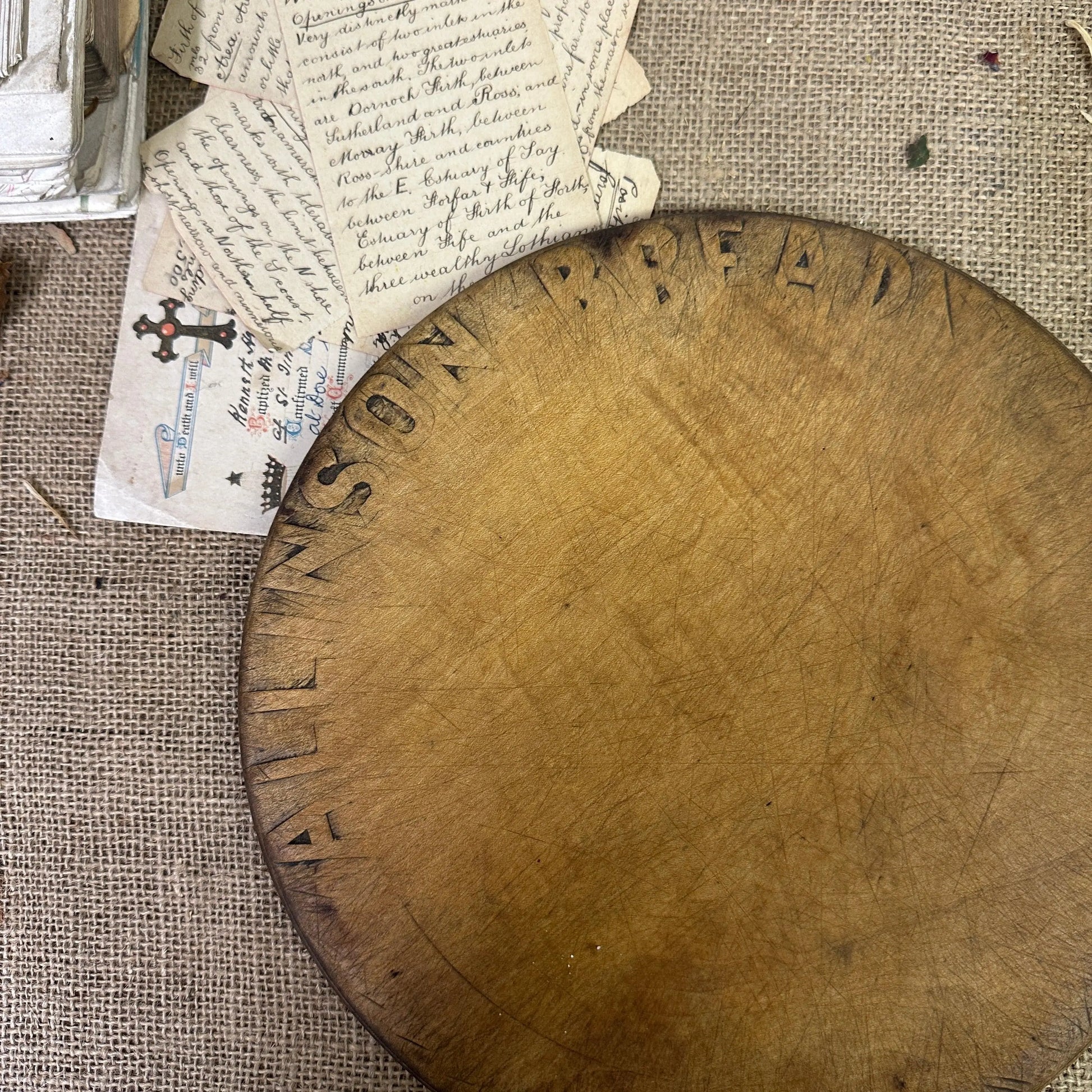 Antique Sycamore Allinson Bread Board - The Blind Mole