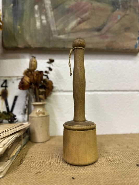 Antique Treen Vegetable Masher Pie Dolly - The Blind Mole