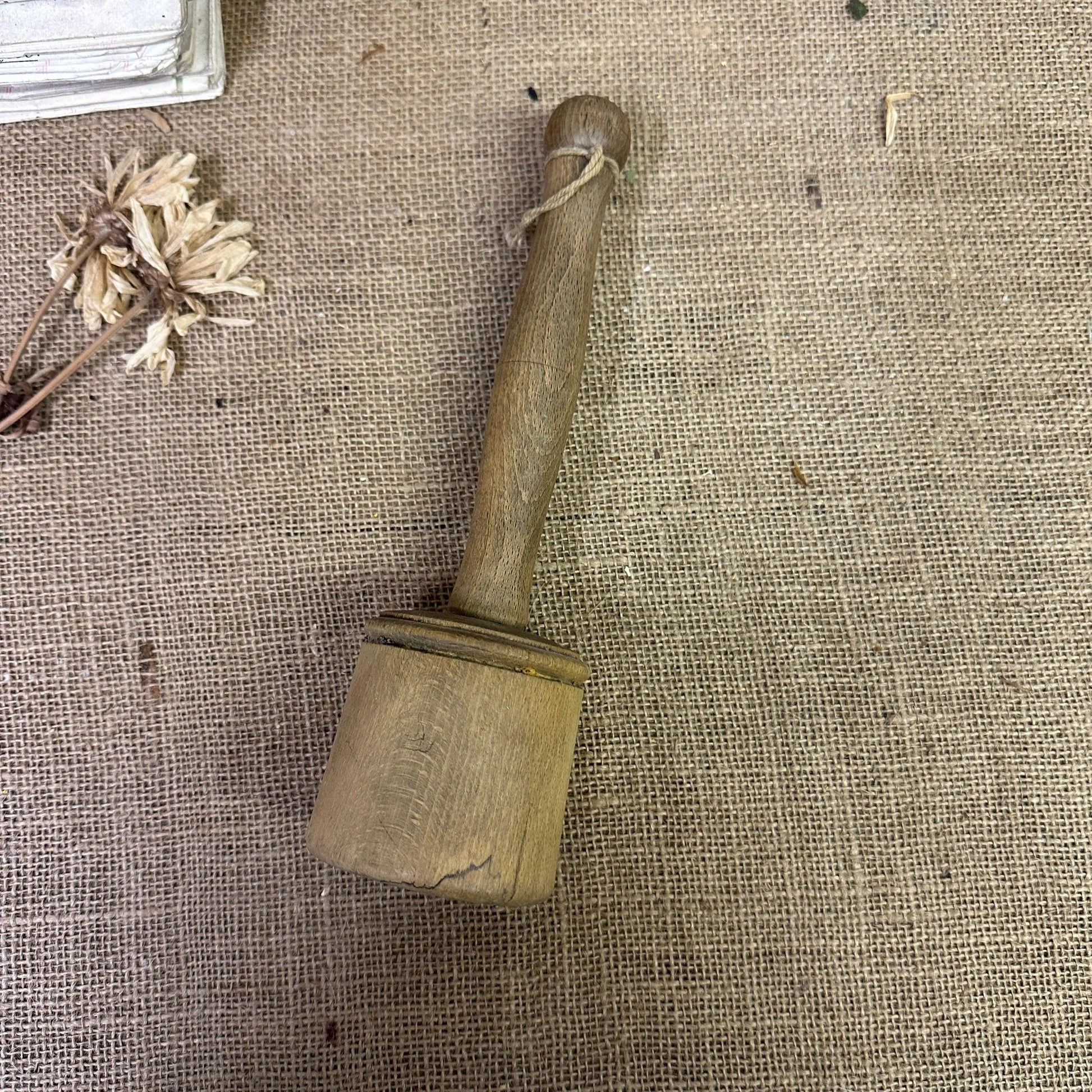 Antique Treen Vegetable Masher Pie Dolly - The Blind Mole