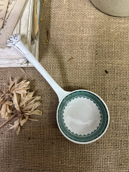 Victorian Ironstone Ceramic Serving Ladle, Spoon Green - The Blind Mole