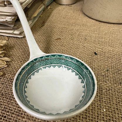 Victorian Ironstone Ceramic Serving Ladle, Spoon Green - The Blind Mole