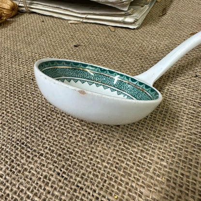 Victorian Ironstone Ceramic Serving Ladle, Spoon Green - The Blind Mole