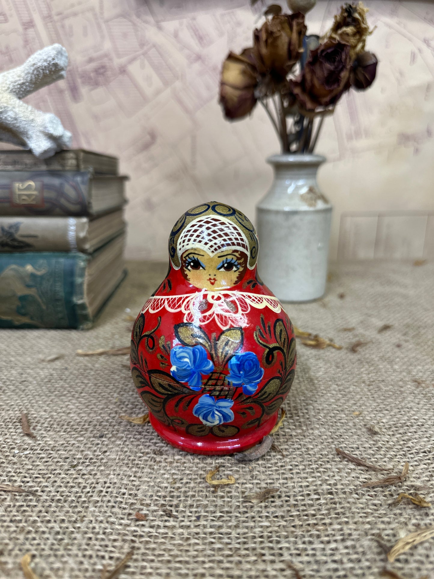 Red Matryoshka Russian Stacking Dolls