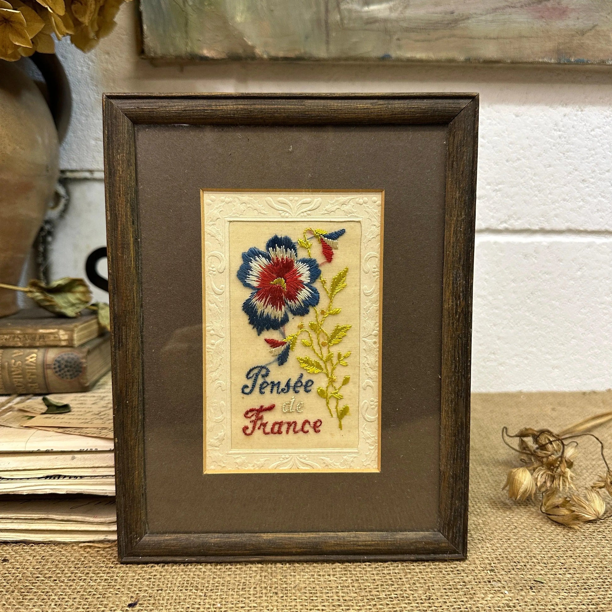 WW1 Embroidered Silk Postcard - The Blind Mole