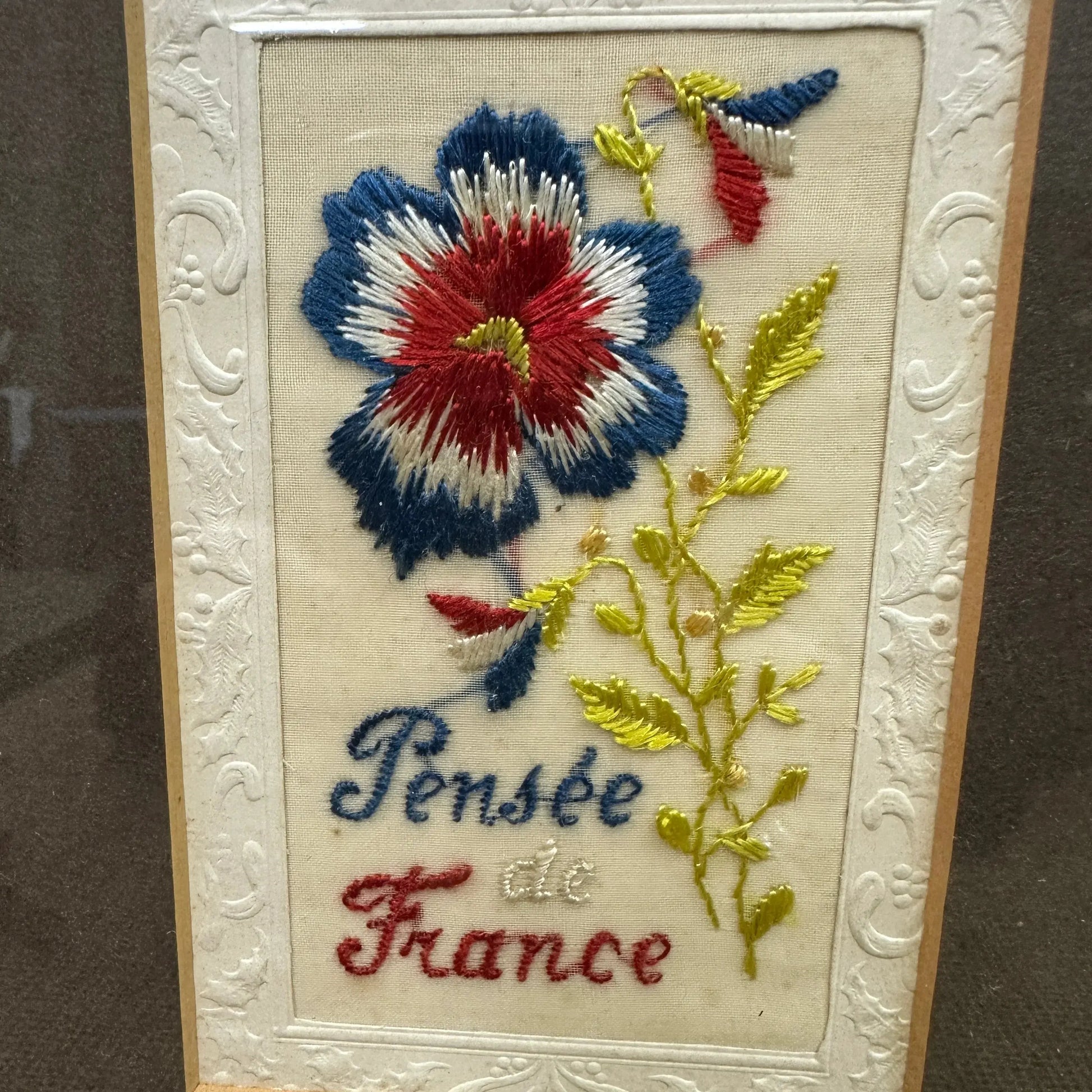 WW1 Embroidered Silk Postcard - The Blind Mole