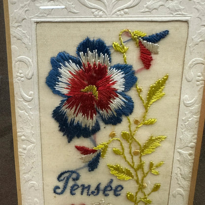 WW1 Embroidered Silk Postcard - The Blind Mole
