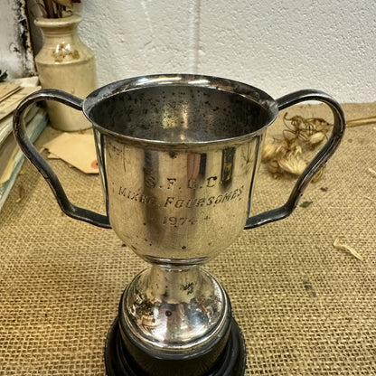 Small Vintage Decorative Trophy / Cup with Base 1974 - The Blind Mole