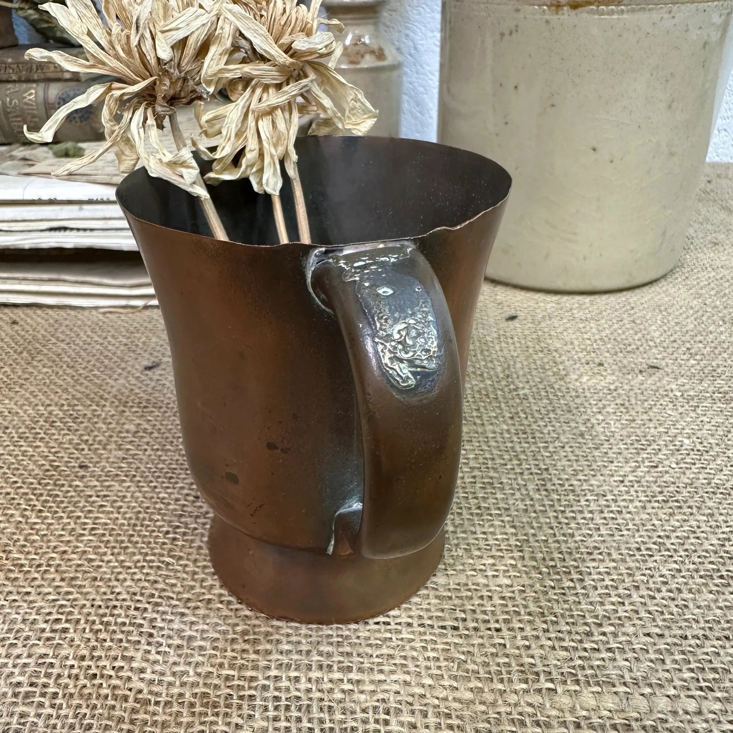 Antique Copper Tankard Planter Half Pint - The Blind Mole