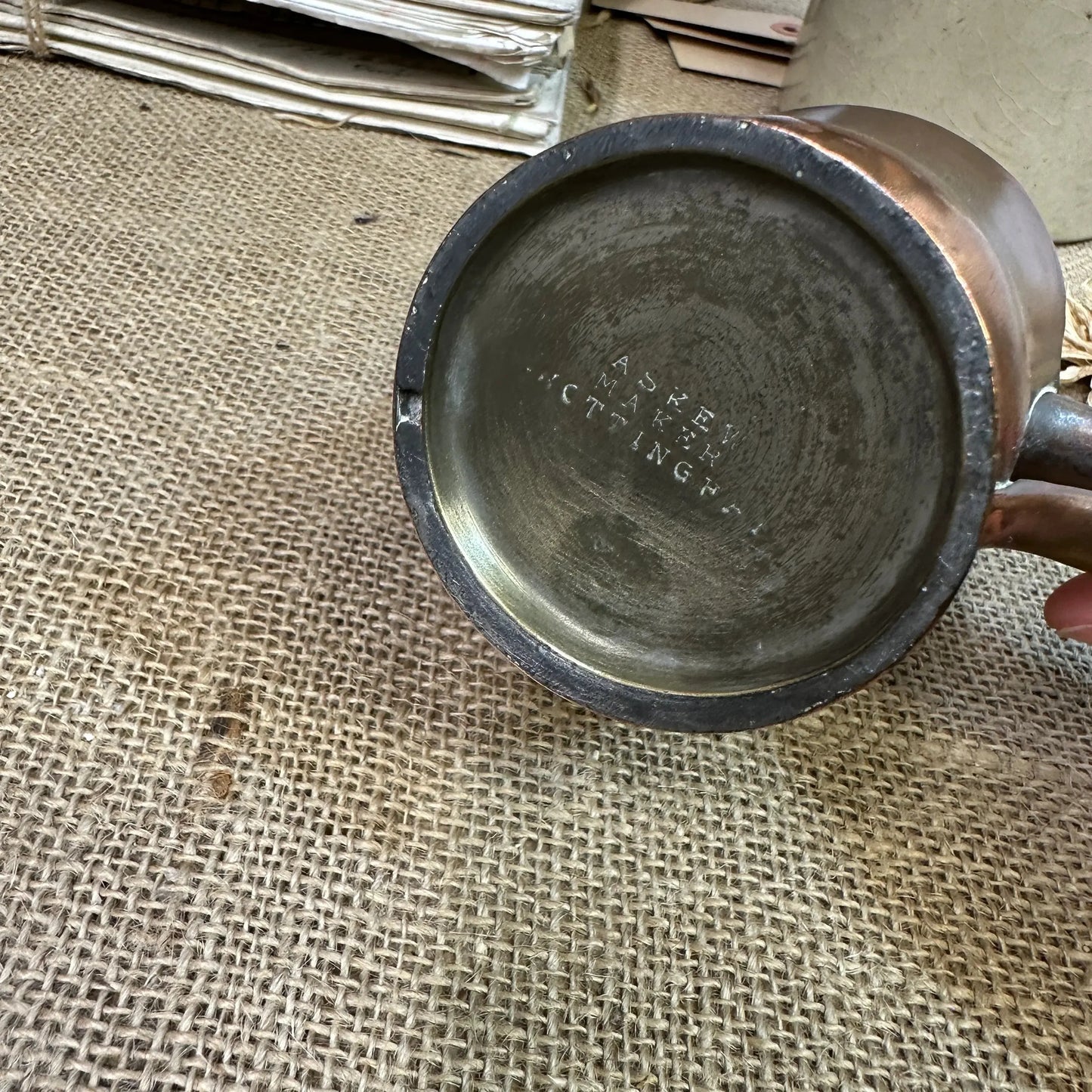 Antique Copper Tankard Planter Half Pint - The Blind Mole