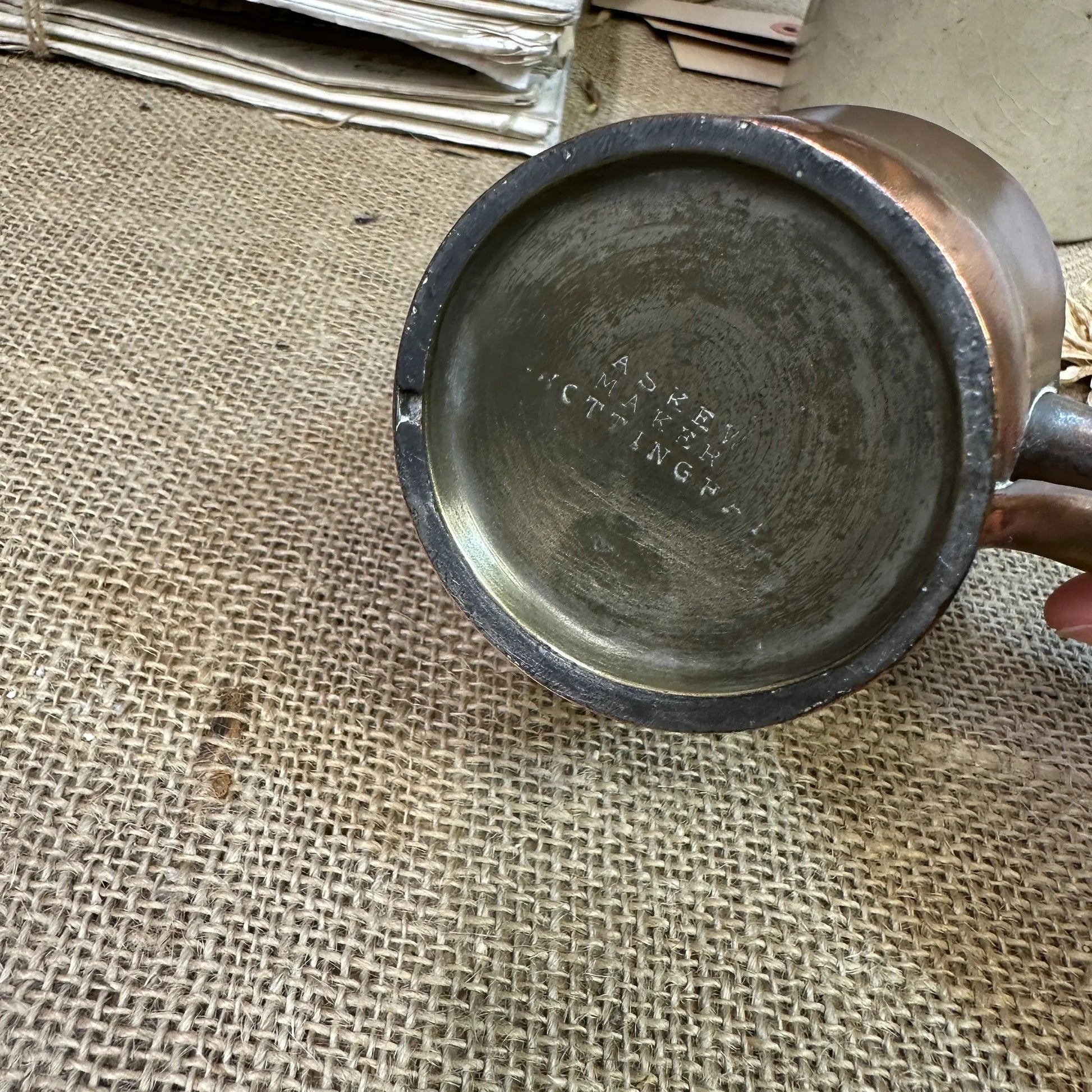 Antique Copper Tankard Planter Half Pint - The Blind Mole