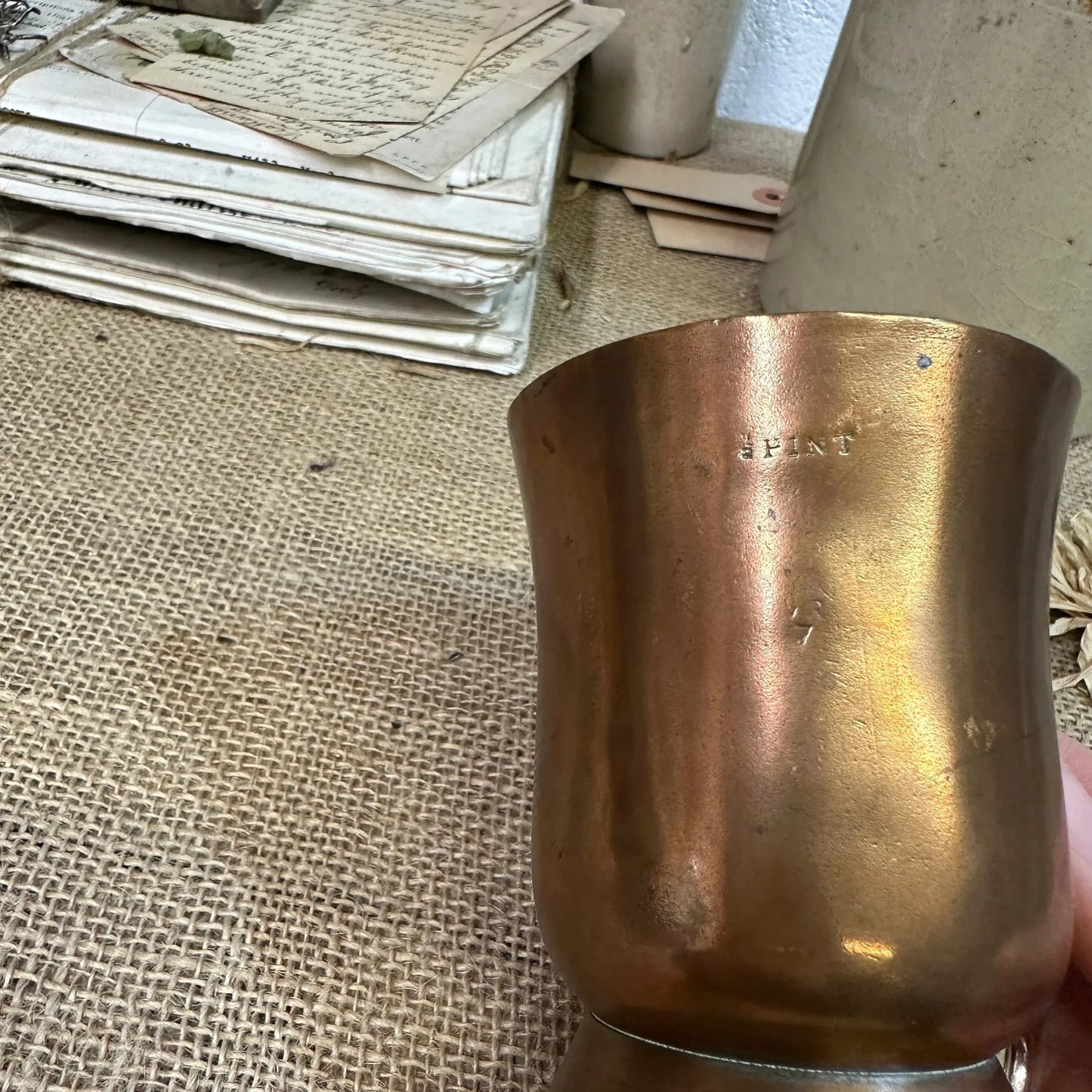 Antique Copper Tankard Planter Half Pint - The Blind Mole
