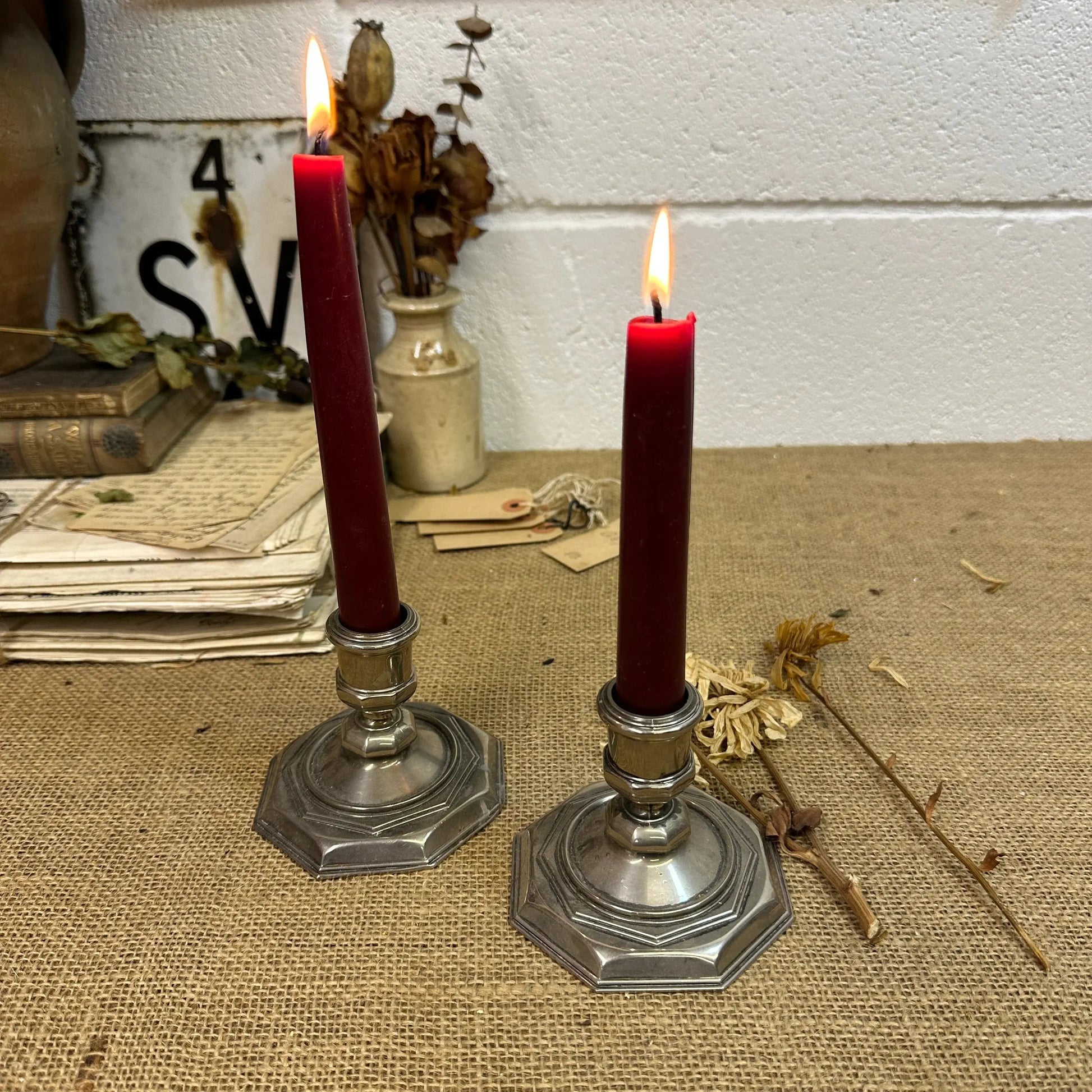 Beautiful Pair of Silver Plated Candlesticks - The Blind Mole