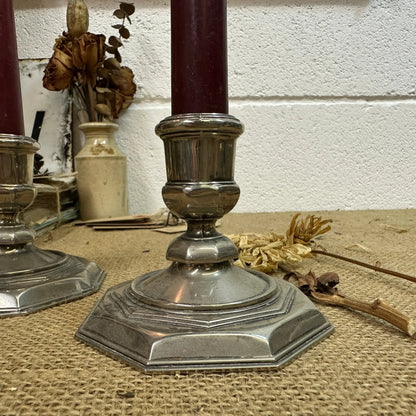 Beautiful Pair of Silver Plated Candlesticks - The Blind Mole