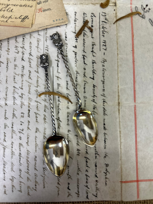 Sterling Silver Caddy Spoons Lincoln Imp