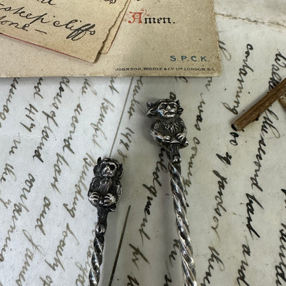 Sterling Silver Caddy Spoons Lincoln Imp