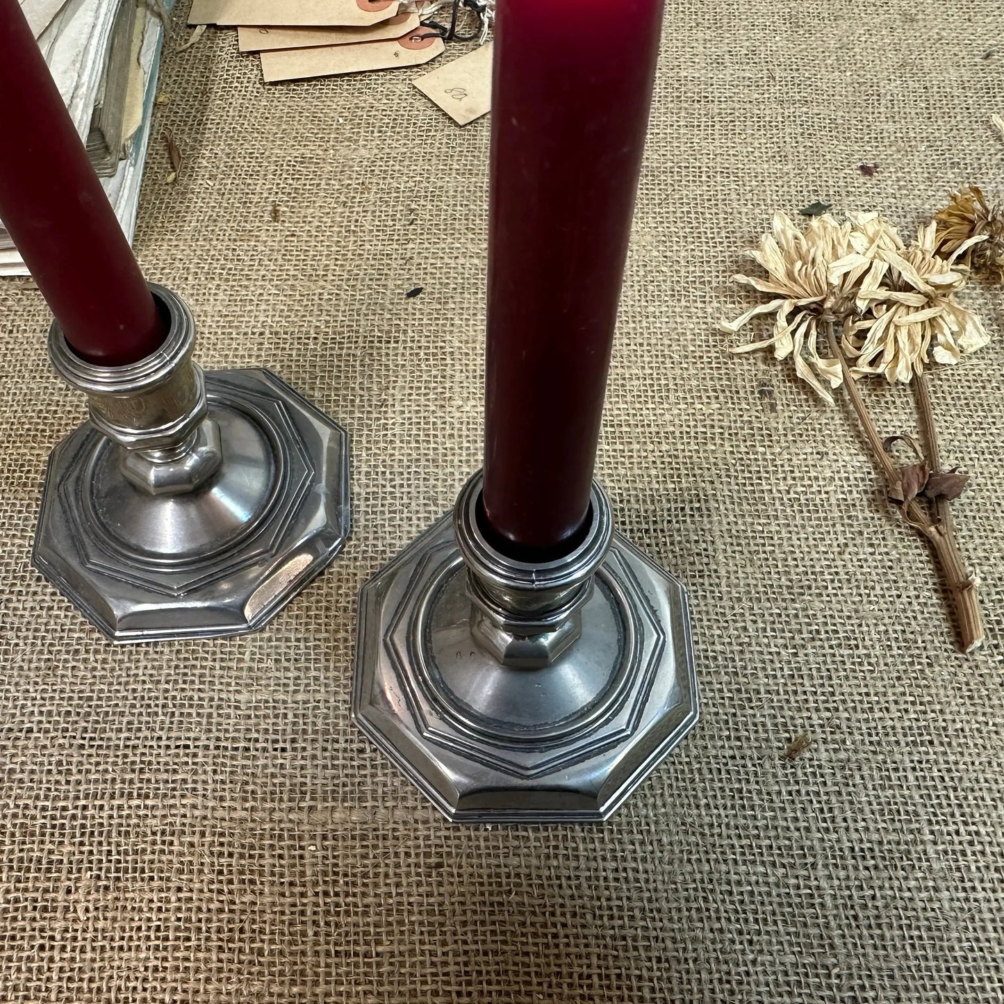 Beautiful Pair of Silver Plated Candlesticks - The Blind Mole