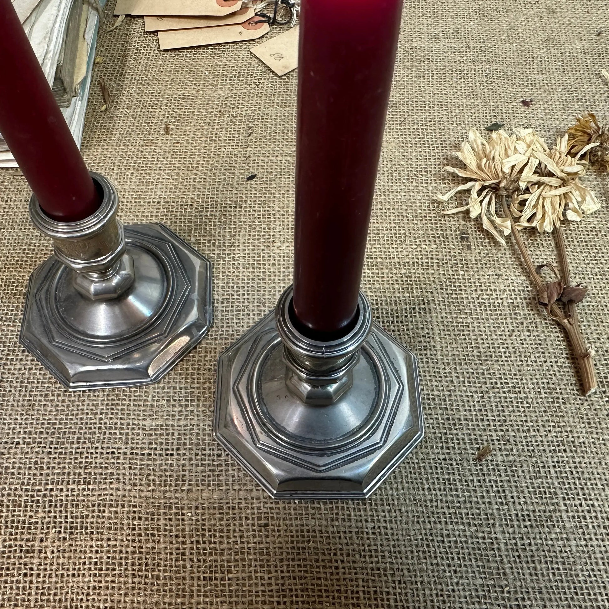 Beautiful Pair of Silver Plated Candlesticks - The Blind Mole