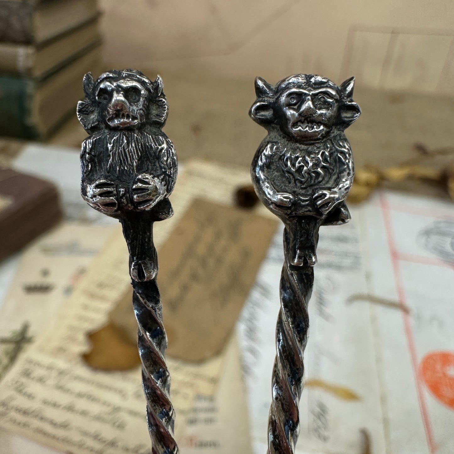 Sterling Silver Caddy Spoons Lincoln Imp