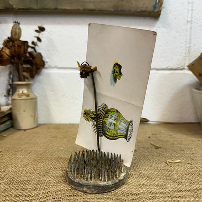 Vintage Flower Lead Frog Picture Card Holder 2nd - The Blind Mole