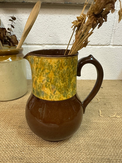 Dip Glazed Brown Stoneware Jug
