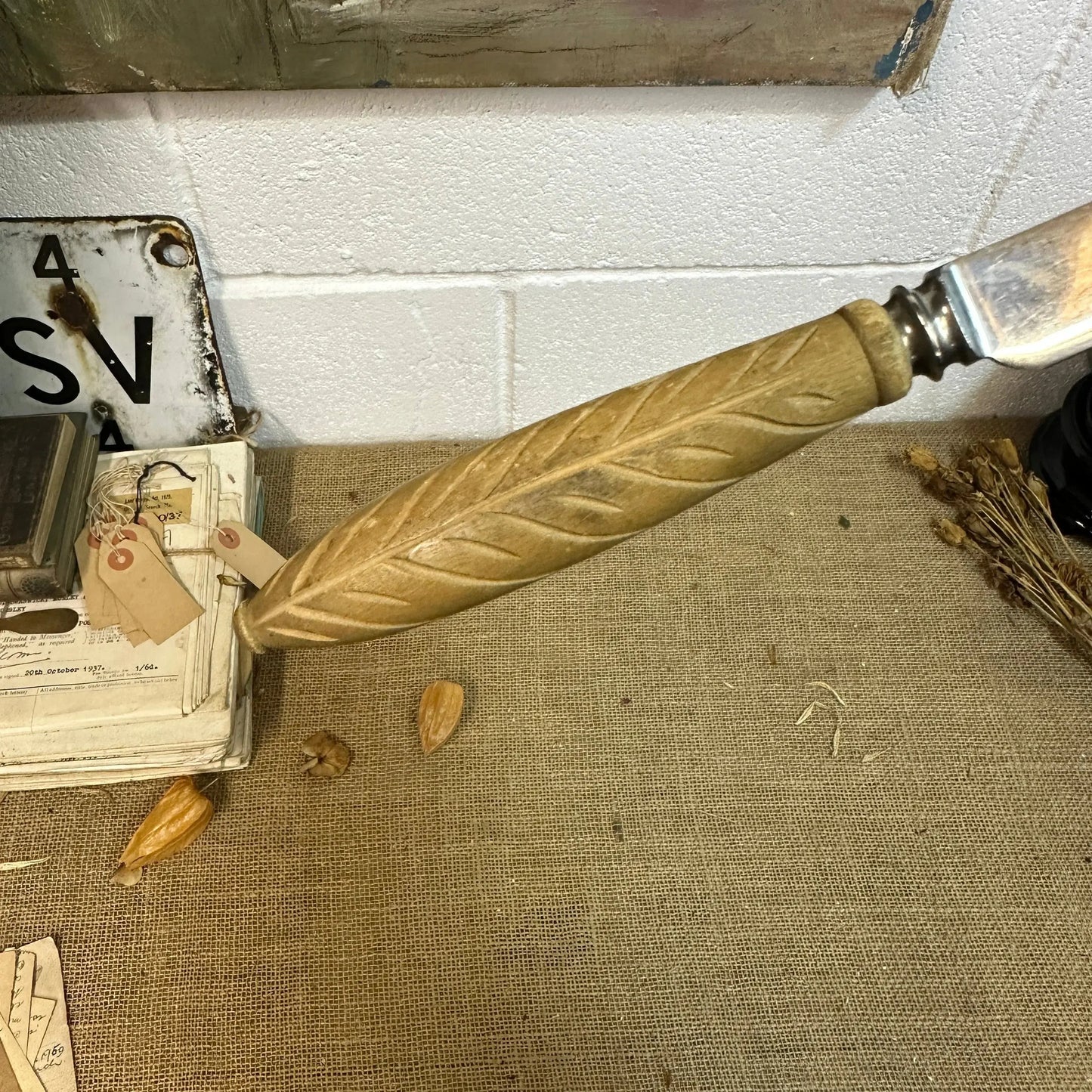 Antique Carved Bread Knife The Blind Mole
