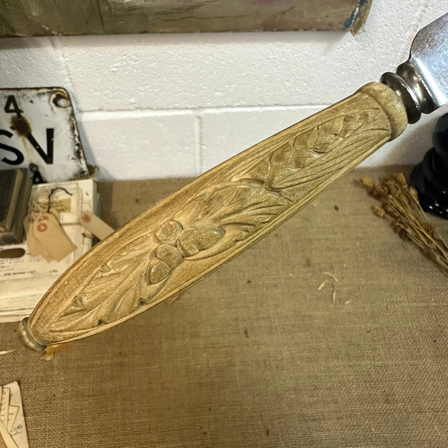 Antique Carved Bread Knife The Blind Mole